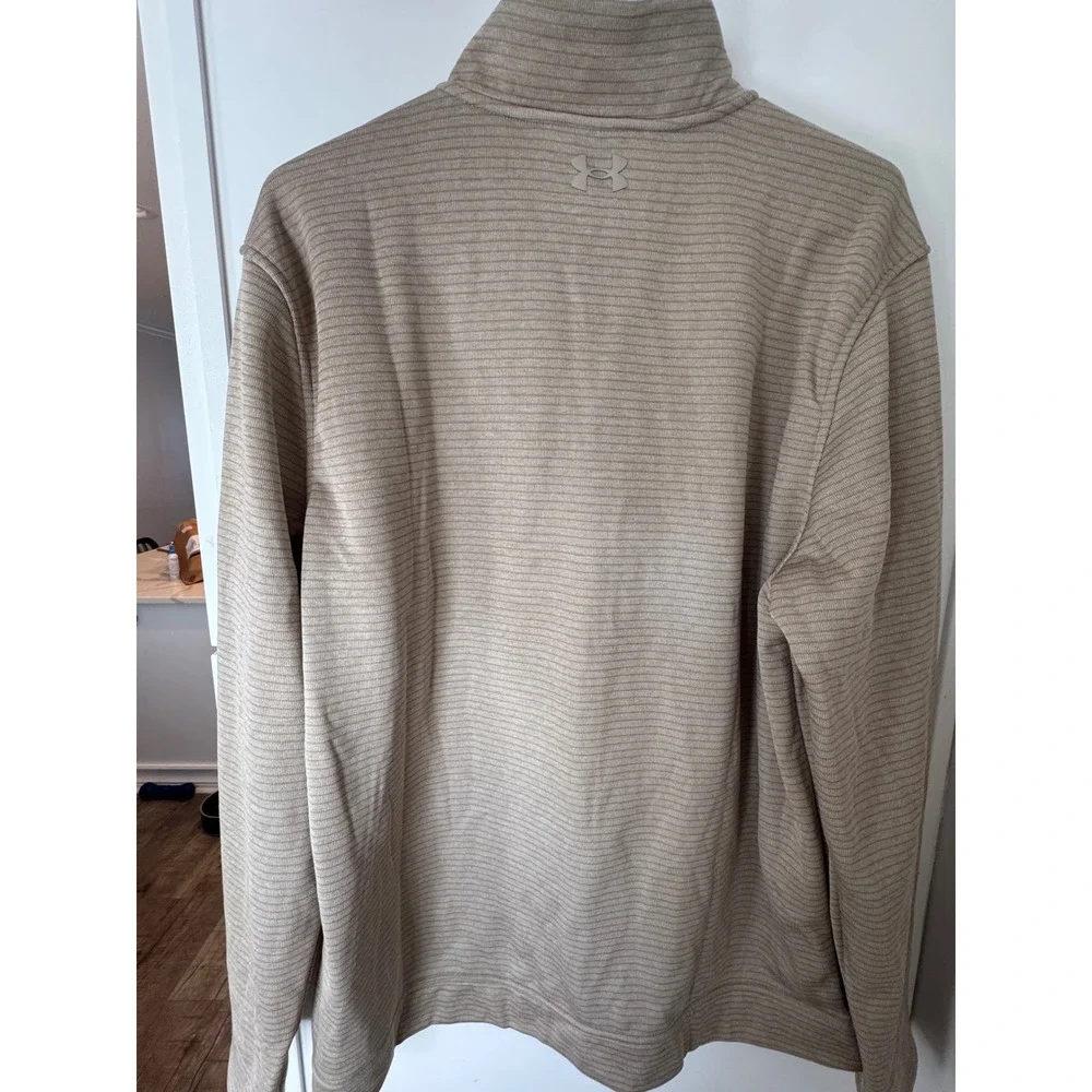 Under Armour Golf Storm SweaterFleece‎ QZ Pullover Tan Beige Mens XL NEW